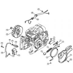 Genuine Stihl MS341 / D - Chain brake, Ignition system