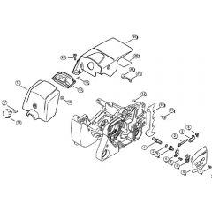 Genuine Stihl MS380 / O - Chain tensioner, Carburetor box cover