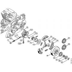 Genuine Stihl MS441 C-M / C -Oil Pump, Clutch