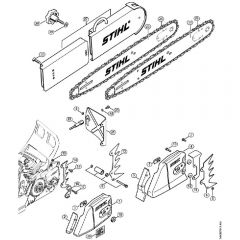 Genuine Stihl MS461 / E - Chain sprocket cover, Guide bar