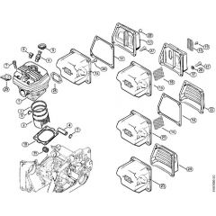 Genuine Stihl MS650 / B - Cylinder, Muffler