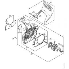 Genuine Stihl MS661 C-M / H - Rewind starter, Hand guard