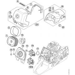 Genuine Stihl MS661 C-M / L - Air filter, Shroud