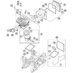 Genuine Stihl MS661 / D - Cylinder, Muffler