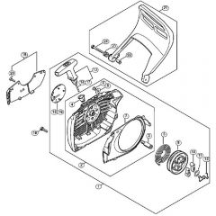 Genuine Stihl MS661 / H - Rewind starter, Hand guard