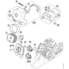 Genuine Stihl MS661 / L - Air filter, Shroud