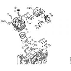 Genuine Stihl MS880 / C - Cylinder, Muffler (09.2009)