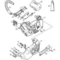 Genuine Stihl MSA160 T / A - Motor housing, Handlebar