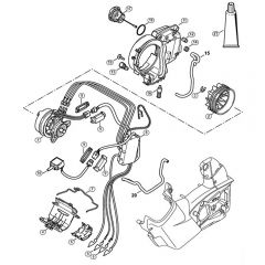 Genuine Stihl MSA160 T / B - Electric Motor, Electronic Module, Oil Tank