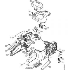 Genuine Stihl MSA200 C-BQ / A - Handle housing, Shroud