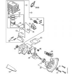 Genuine Stihl PC70 / A - Crankcase, Cylinder