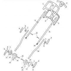 PRINCESS 38 Li Kit - 2021-2022 - 294386063/M21 - Mountfield Rotary Mower Handle Diagram