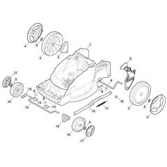 PRINCESS 38 Li Kit - 2021-2022 - 294386263/M21 - Mountfield Rotary Mower Height Adjusting Diagram