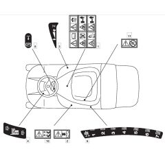 RM28 H - 2009 - 2T1534433/09 - Mountfield Ride On Mower Labels Diagram