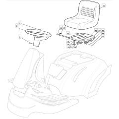 RM28 H - 2009 - 2T1534433/09 - Mountfield Ride On Mower Seat Diagram