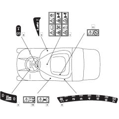 RM28 H - 2009 - 2T1534433/09G - Mountfield Ride On Mower Labels Diagram