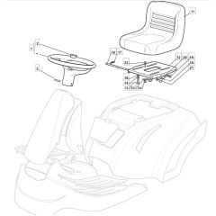 RM28 H - 2009 - 2T1534433/09G - Mountfield Ride On Mower Seat Diagram