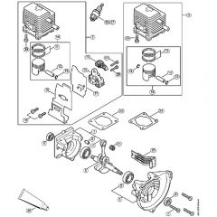 Genuine Stihl SP85 / A - Crankcase, Cylinder