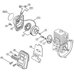 Genuine Stihl SP85 / B - Rewind starter, Muffler