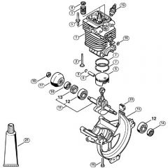 Genuine Stihl SP90 / A - Cylinder, Engine pan