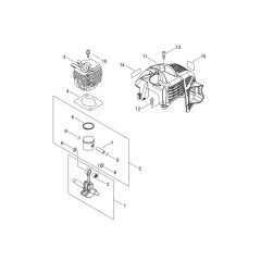 Cylinder, Piston, Crankshaft