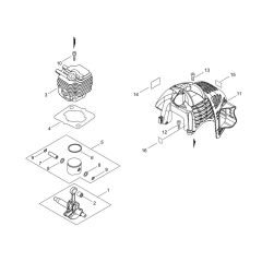 Cylinder, Piston, Crankshaft