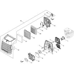 Echo SRM-2621TES/U Air Cleaner, Carburettor Group