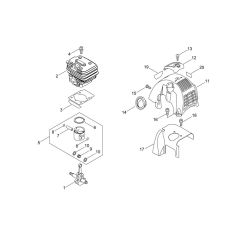 Cylinder, Piston, Crankshaft