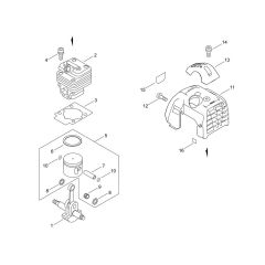 Cylinder, Piston, Crankshaft