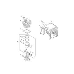 Cylinder, Piston, Crankshaft