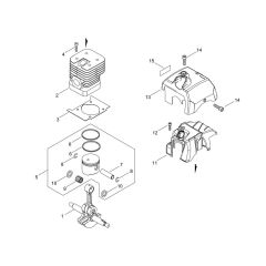 Cylinder, Piston, Crankshaft