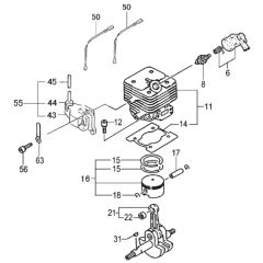 Tanaka SUM-500DX - Cylinder Piston Crankshaft