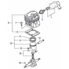 Tanaka TBC-250-SDH - Cylinder Piston Crankshaft