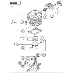 Tanaka TBC 600 - Jan 2016 H049821 - Cylinder Piston Crankshaft