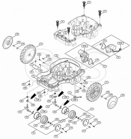 Genuine Stihl RMI422.2 PC / C - Lower housing, chassis