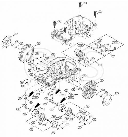 Genuine Stihl RMI422.2 P / C - Lower housing, chassis