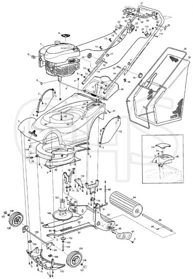 Hayter Harrier 41 Push - 410A (410A001001 - 410A099999) - Mainframe Assembly