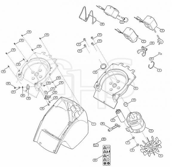 Genuine Stihl GHE150.0 / B - Housing, Electric motor