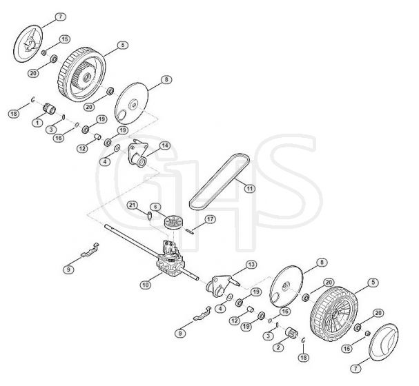 Genuine Stihl RM4.0 RT / C - Front axle, gear box