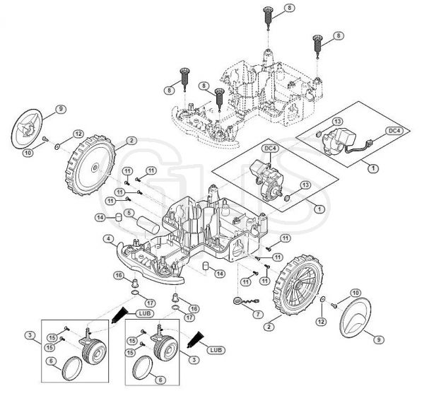 Genuine Stihl RMI422.0 / C - Lower housing, chassis