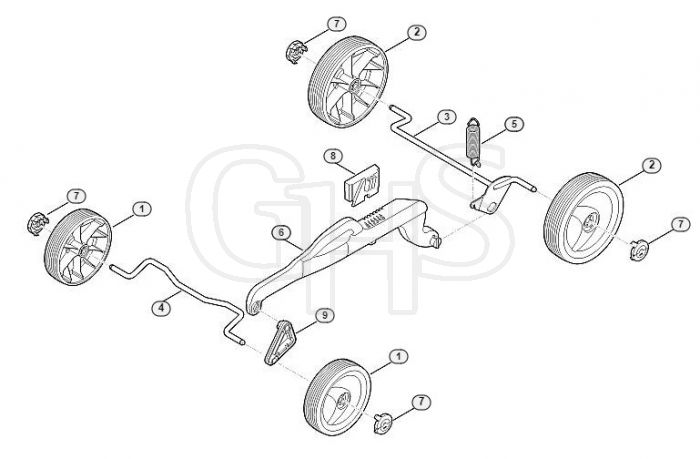 Genuine Stihl RMA339 C / C - Chassis, height adjustment