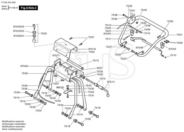 Atco Royale 30 IC - F016310642 - Handle Assembly