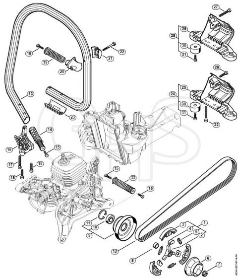 Genuine Stihl TS480i / C - Clutch, Handlebar