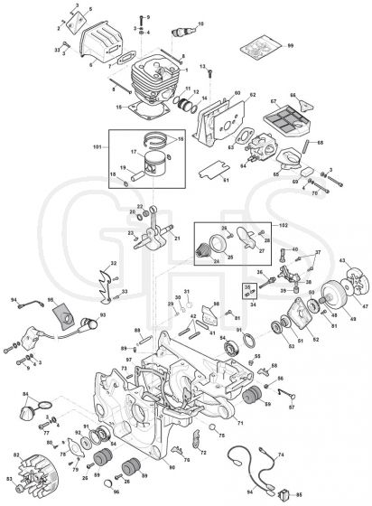 MC 846 - 2012-2015 - 204518003/M12 - Mountfield Chainsaw Engine Diagram