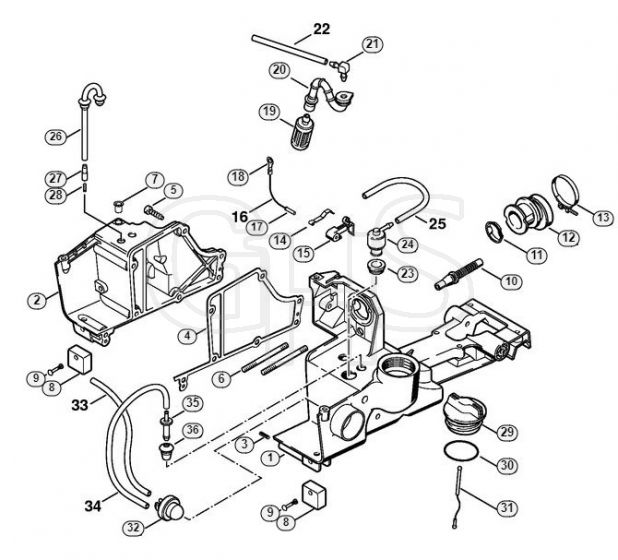 Genuine Stihl TS400 / E - Tank housing Japan