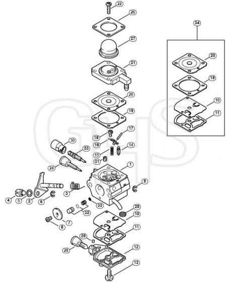 Genuine Stihl HT70 / F - Carburetor 4137/22