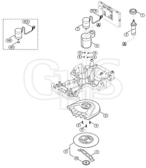 Genuine Stihl RMI422.0 PC / D - Mowing deck, height adjustment