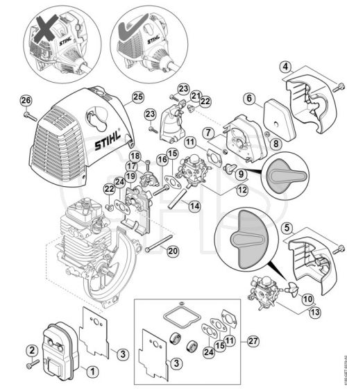 Genuine Stihl HT101 / N - Muffler, Air filter  508613634