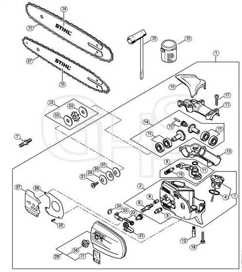 Genuine Stihl HT131 / T - Gear head (B)