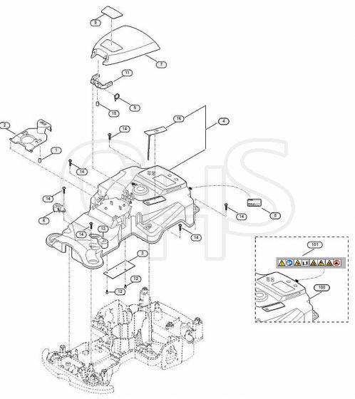 Genuine Stihl RMI422.0 PC / B - Housing upper part